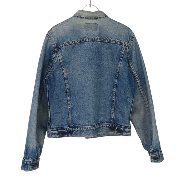 1980s Vintage Levis Denim Jacket Embellished Jean Jacket with Charms Retro Large - Picture 2 of 6